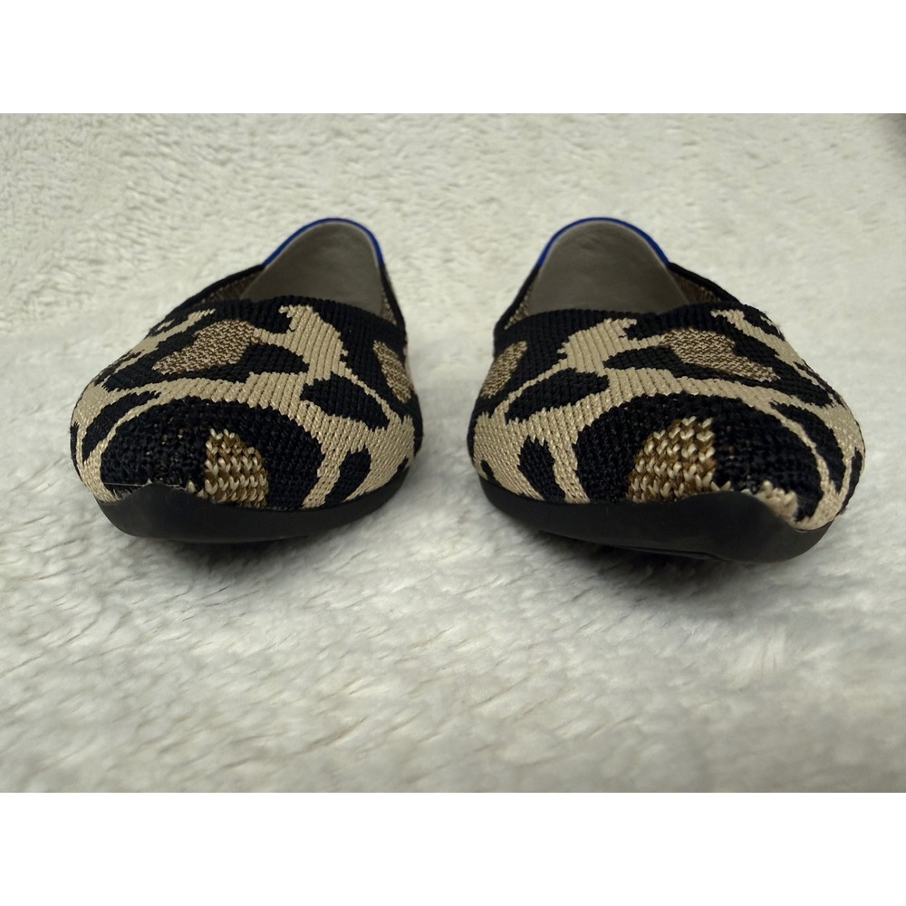 Rothys The Point Leopard Print Knit Pointed Toe Flats Brown Black Tan Womens 7.5 - Picture 2 of 10